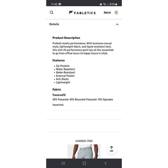 New Small Short Fabletics Shadow Grey The Only Pants NWT Casual Athletic - Picture 8 of 11